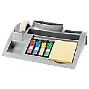 Image of Post-it Desk Organiser C50 Plastic Silver 25.6 x 16.6 x 6.8 cm