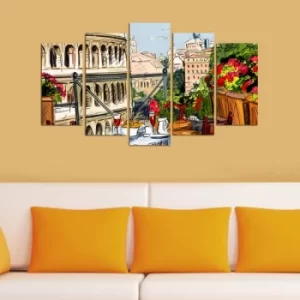 Image of 5M-55 Multicolor Decorative MDF Painting (5 Pieces)
