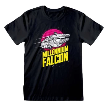 Image of Star Wars - Millenium Falcon Circle Unisex Medium T-Shirt - Black