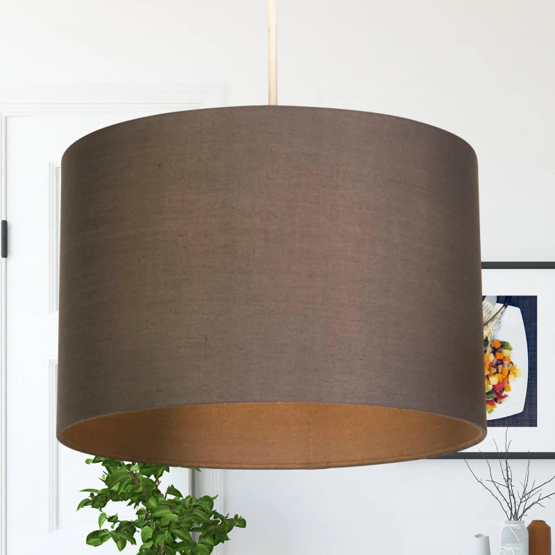 Image of SO'HOME 30cm Grey Cotton Drum Shade Grey ONE SIZE