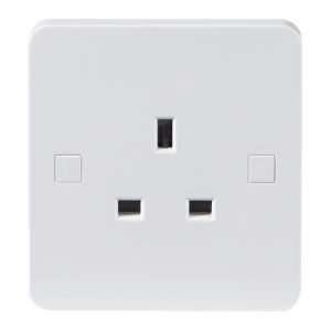 Image of KnightsBridge Pure 9mm 13A White 1G Single 230V UK 3 Pin Unswitched Electric Wall Socket