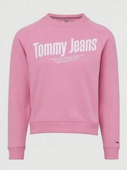 Image of Tommy Jeans Chest Logo Sweat Shirt - Pink