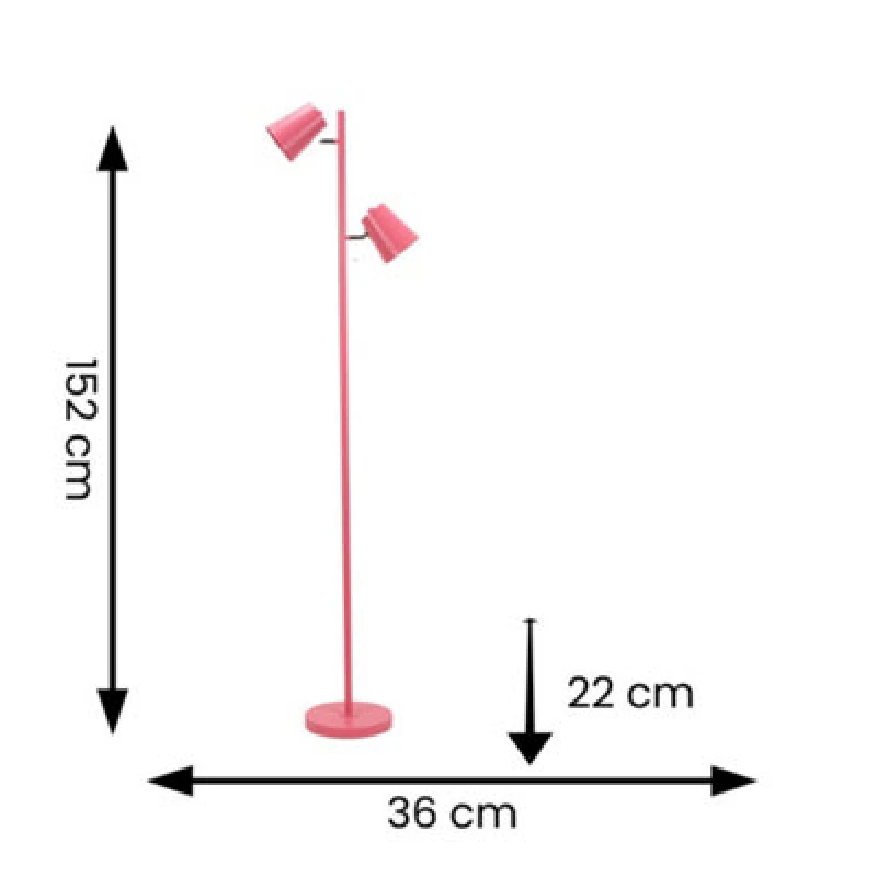 Image of ValueLights Bibi 2 Way Adjustable Multi-Directional Metal Floor Lamp Baby Pink