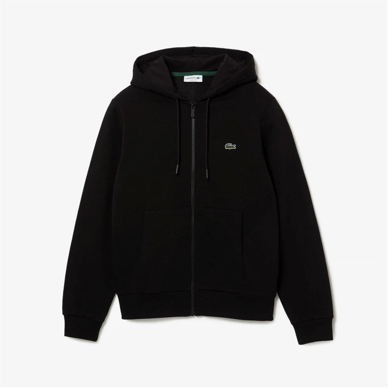 Image of Lacoste Embroidered Logo Zip Hoodie Black L