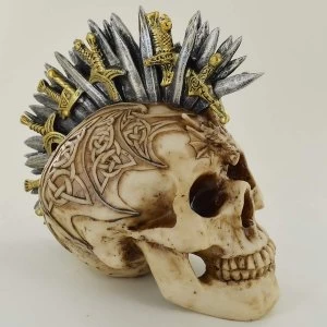 Image of Celtic Patterned Sword Mohawk Skull
