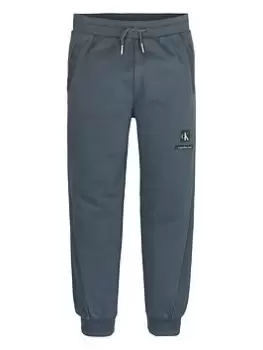 Image of Calvin Klein Jeans Boys Reversed Terry Sweatpants - Ocean Teal, Ocean Teal, Size 12 Years