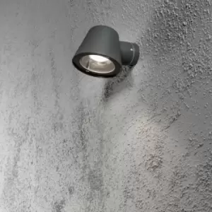 Image of Konstsmide Trieste Outdoor Modern Dome Wall Light Anthracite Grey, IP44