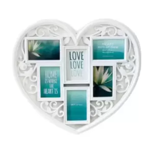 Image of Wall Picture Photo Frame Heart Shaped White - TJ Hughes