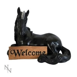Image of Black Unicorns Welcome Figurine