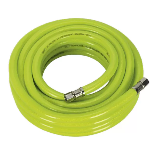 Image of Sealey AHFC1038 Air Hose High Visibility 10mtr x Ø10mm with 1/4BSP Unions