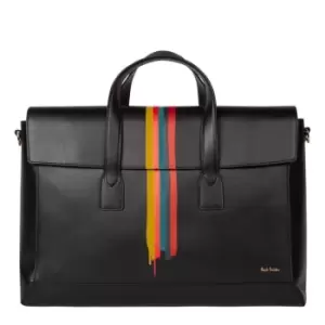 Image of Paul Smith Painted Stripe Folio Bag - Black