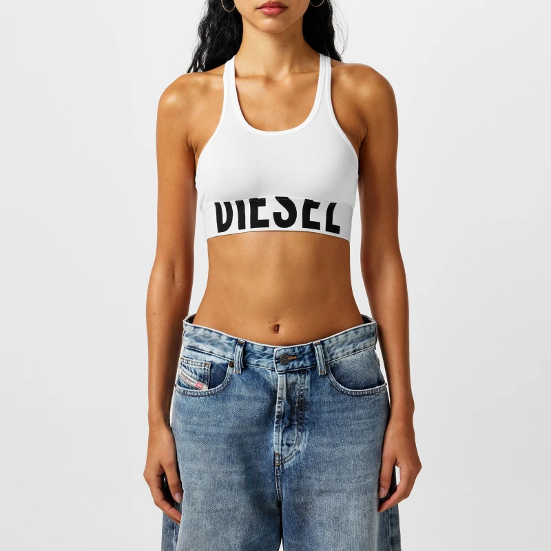 Image of Diesel Racerback Bralette - White White 8