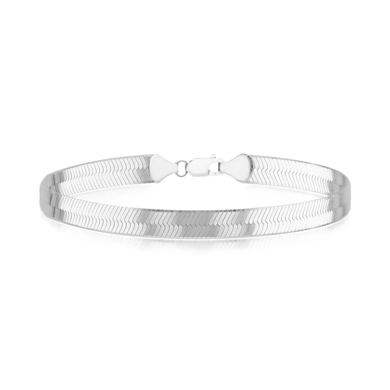 Image of Be You Sterling Silver Triple Herringbone Bracelet Sterling Silver female 7.5inch