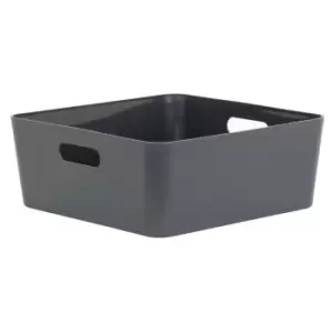 Image of Wham Studio 15.04 Textured Etched Design Dark Grey Plastic Nestable Storage Basket (H)12mm (W)30mm