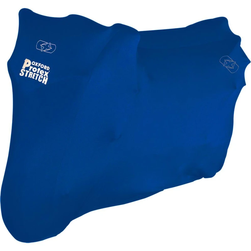 Image of Oxford Protex Stretch-Fit Indoor Motorcycle Cover (Large) - Blue