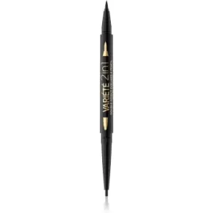 Image of Eveline Cosmetics Varit Double Effect The Eyeliner Pen 2 in 1 Shade Ultra Black 1 pc
