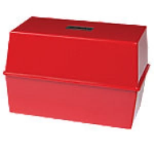 Image of Card Index Box CP012VKRED 250 Cards Red 20.3 x 14.7 x 12.7 cm