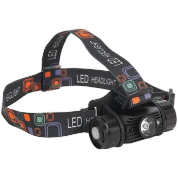 Image of Sealey Rechargeable Head Torch 5W Cree Xpg LED Auto Sensor Black