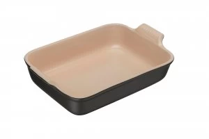 Image of Le Creuset heritage rectangular dish 32cm satin Black