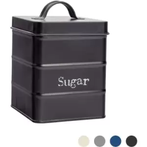 Image of Harbour Housewares Vintage Metal Kitchen Sugar Canister - Black