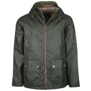 Image of Barbour Mens Hooded Domus Wax Jacket Fern/Dress XL