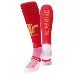 Image of Wacky Sox Wales Crest Football/Rugby Socks Snr - Red