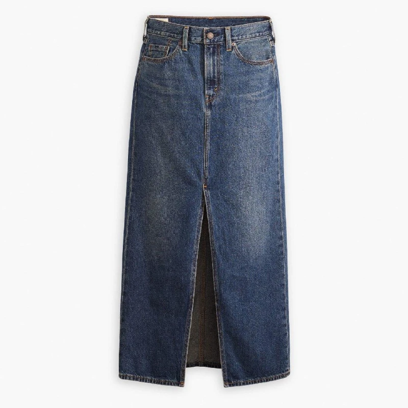 Image of Levis Womens Ankle Column Denim Skirt Wave Hello female 25 L32