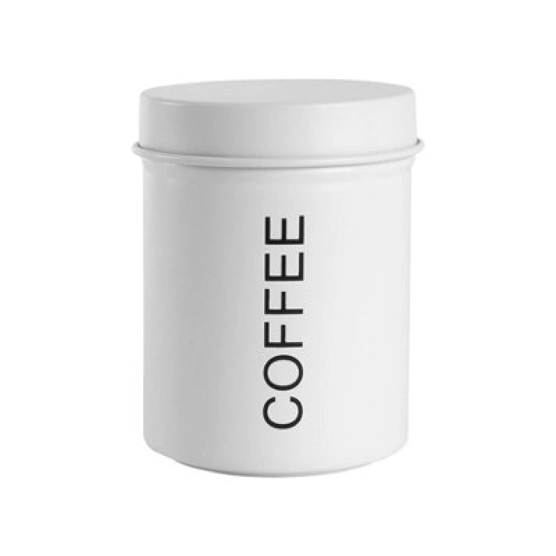 Image of Harbour Housewares Round Metal Kitchen Coffee Canister Off White