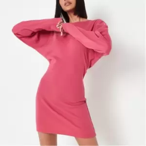 Image of Missguided Rib Cut Out Back Mini T Shirt Dress - Pink