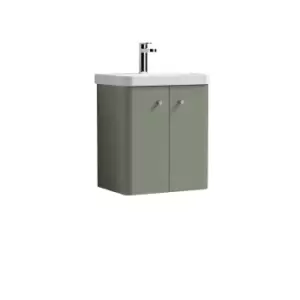 Image of Nuie Core 500 Wall Hung 2-door Unit & Basin - Satin Green