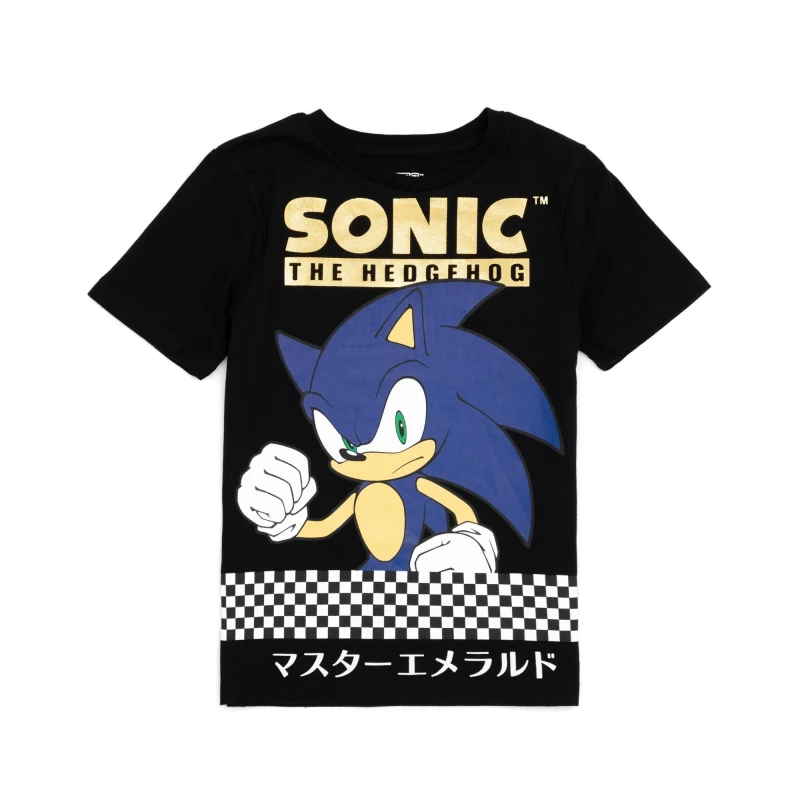 Image of (13-14 Years) Sonic the Hedgehog Short Sleeved T-Shirt (Boys Black)
