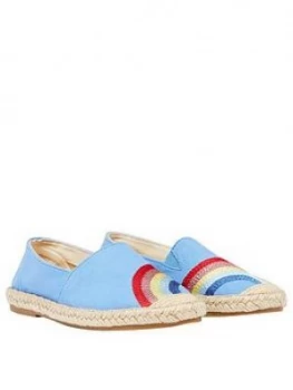Image of Joules Girls Shelbury Rainbow Espadrille - Blue