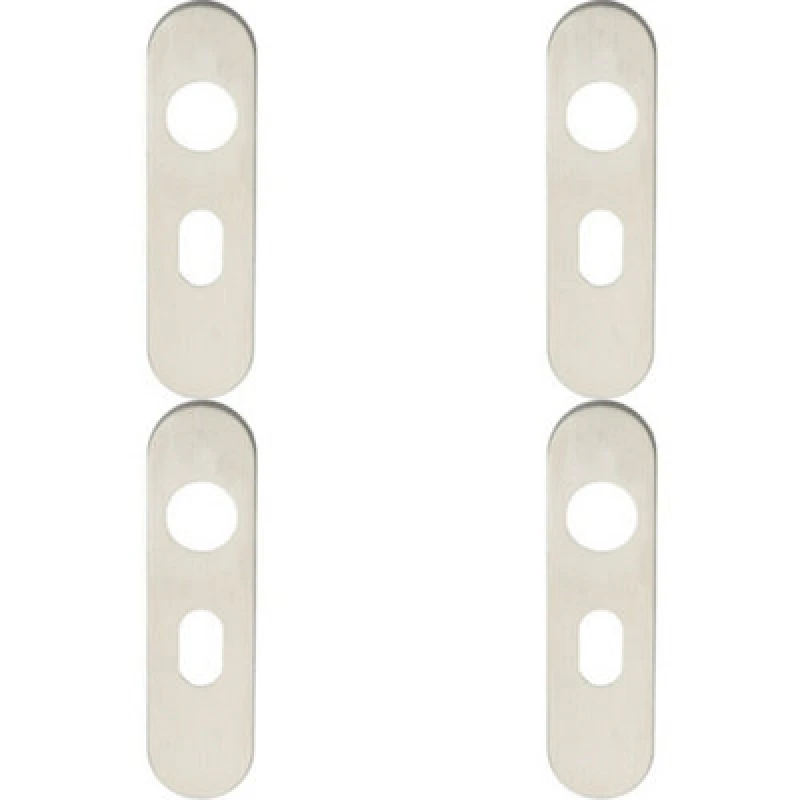 Image of Loops 4x PAIR Radius UK Oval Cylinder Plate Cover 170 x 45 x 8mm Satin Steel Metallics unisex
