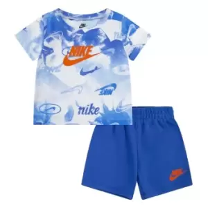 Image of Nike T Shirt and Shorts Pyjama Set Baby Boys - Blue