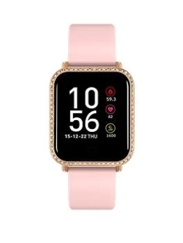 Image of Reflex Active Series 6 Smartwatch With Colour Touch Screen & Stone Set Case with Up To 7 Day Battery Life, Pink, Women