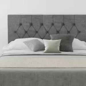Image of Olivier Upholstered Headboard, Firenza Velour, Charcoal - Headboard 60cm Size Small Double (120x190)