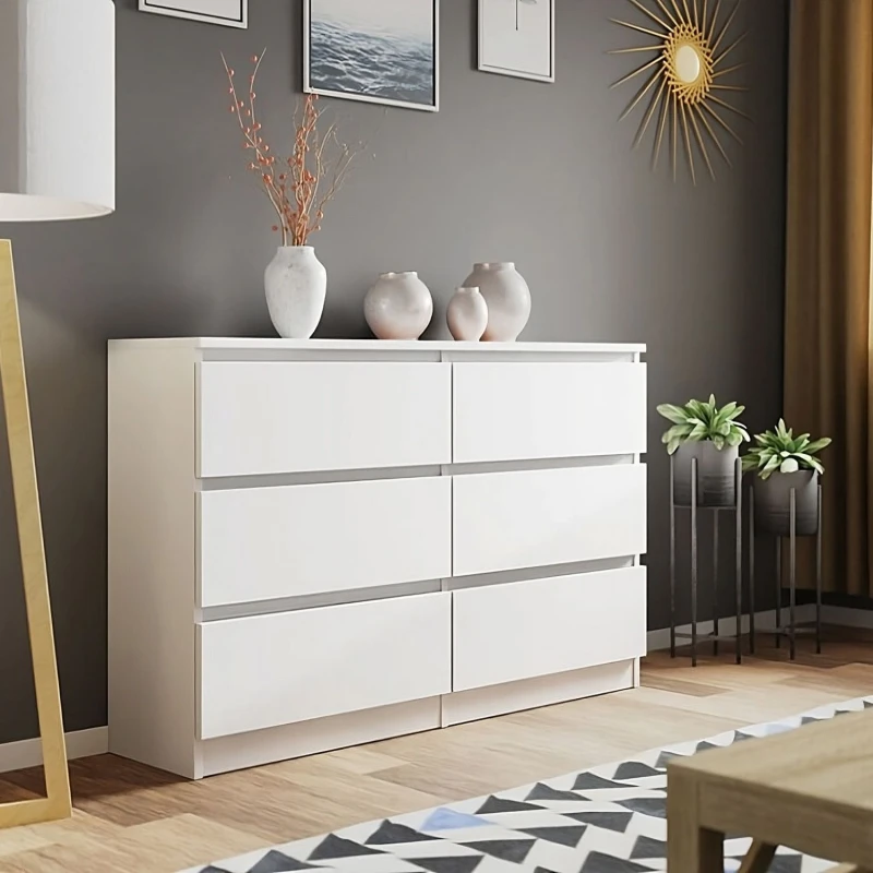 Image of LUXURY LIFE Carlton Matt Chest of Drawers 6 Drawer Cabinet White