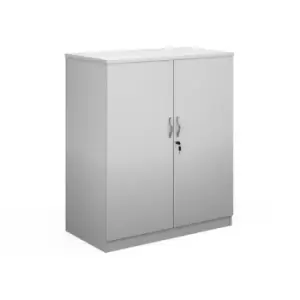 Image of Deluxe double door cupboard 1200mm high with 2 shelves - white
