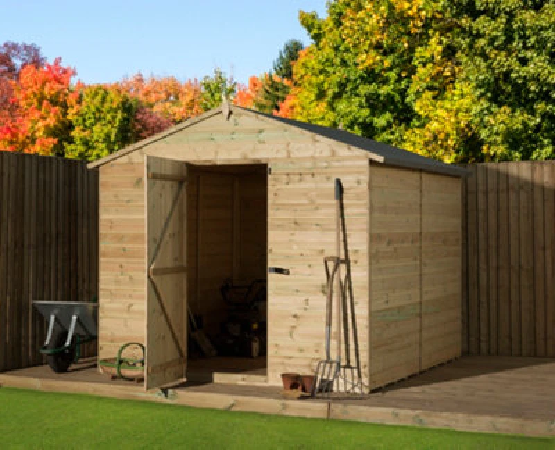 Image of Empire Sheds Empire 9000 Premier Apex Shed 8X10 Pressure Treated Tongue And Groove Wooden Garden Shed (8' X 10' / 8ft X 10ft) (8X10)