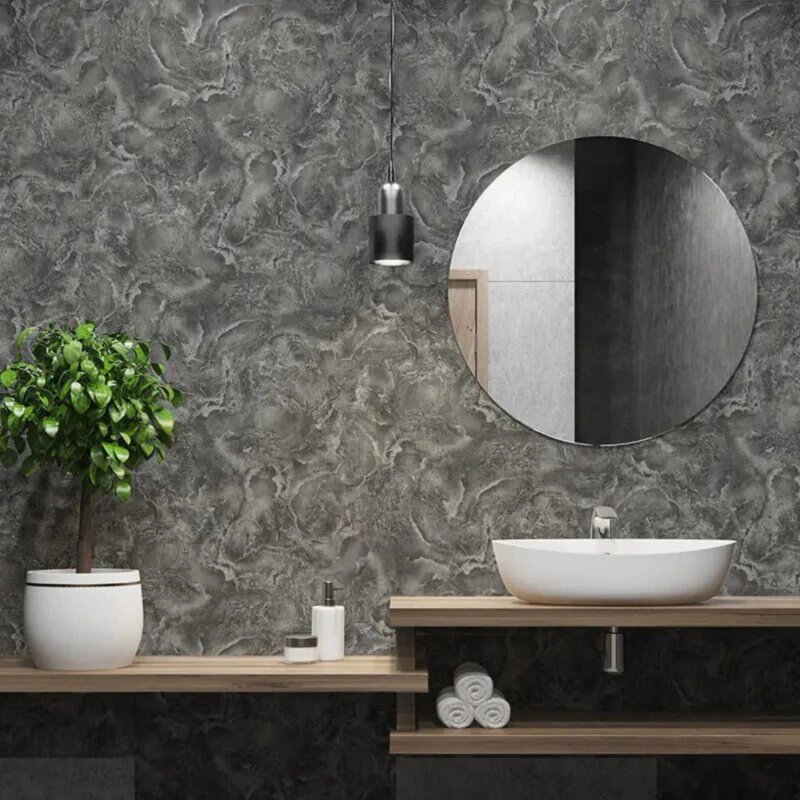 Image of Belgravia Decor Marble Textured Grey Wallpaper Grey