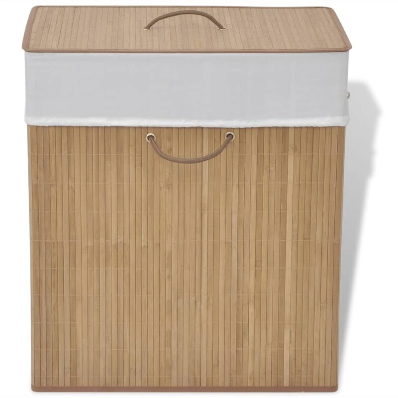 Image of VIDAXL Bamboo Laundry Bin Rectangular Natural Vidaxl 245581