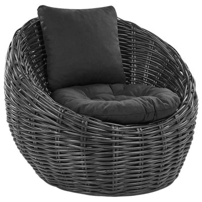 Image of Beliani Garden Chair Lerici Rattan Black