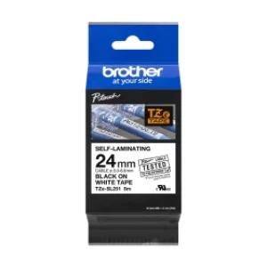 Image of Brother TZE-SL251 P-touch Black On White Self-Laminating Labelling Tape 24mm x 8m (Original)