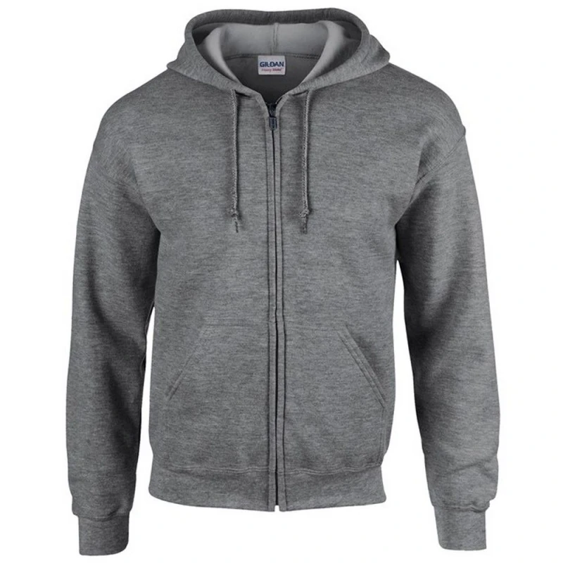 Image of Gildan Heavy Blend Full Zip Full Zip Hoodie in Charcoal Size: Large Charcoal Unisex L