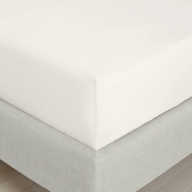 Image of Bianca 200TC Cotton Percale Extra Deep Fitted Sheet Cream unisex Double