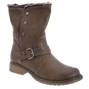 Image of Cats Eyes Womens/Ladies Fold Down Biker Style Ankle Boots (6 UK) (Brown)