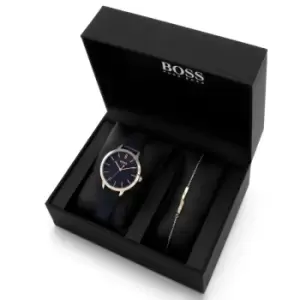 Image of Ladies Boss Watches Gift Set with Leather Bracelet