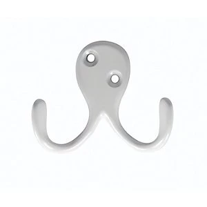 Image of Wickes Two Pronged Screwed Hook White
