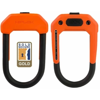 Image of Hiplok Dx D Lock 14Mm X 15 X 8.5Cm Hardened Steel (Gold Sold Secure): Orange 14Mm X 15 X 8.5Cm - Hldx1Or