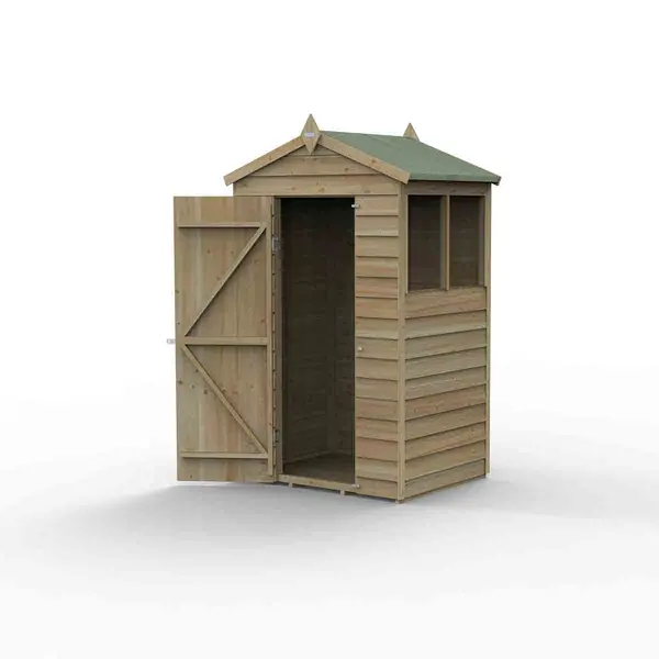 Image of Forest Garden 4LIFE Apex Shed 4x3 - Single Door - 2 Windows